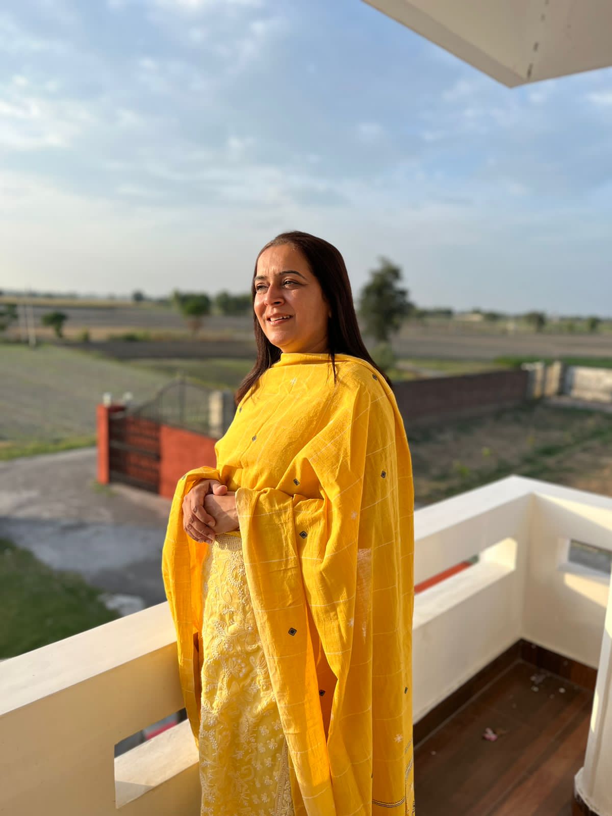 Yellow Cotton Bhujodi Dupatta