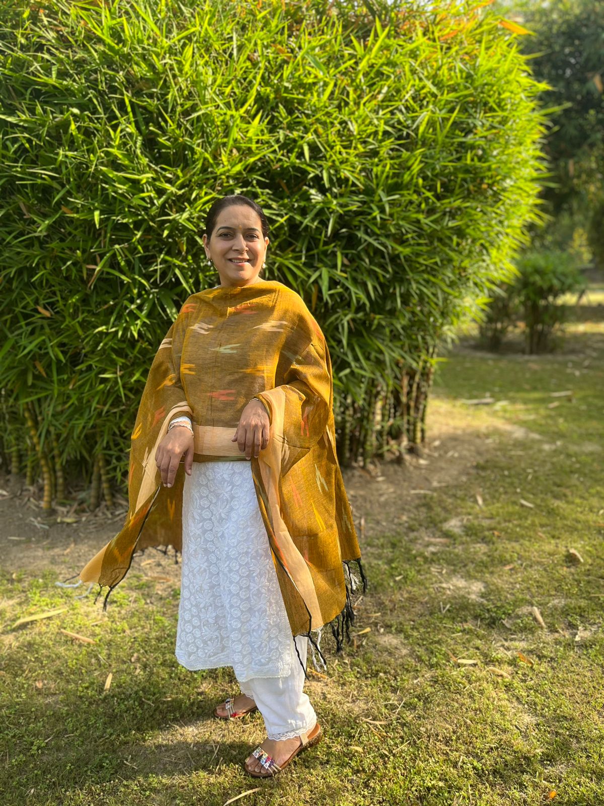Olive Ikat Dupatta