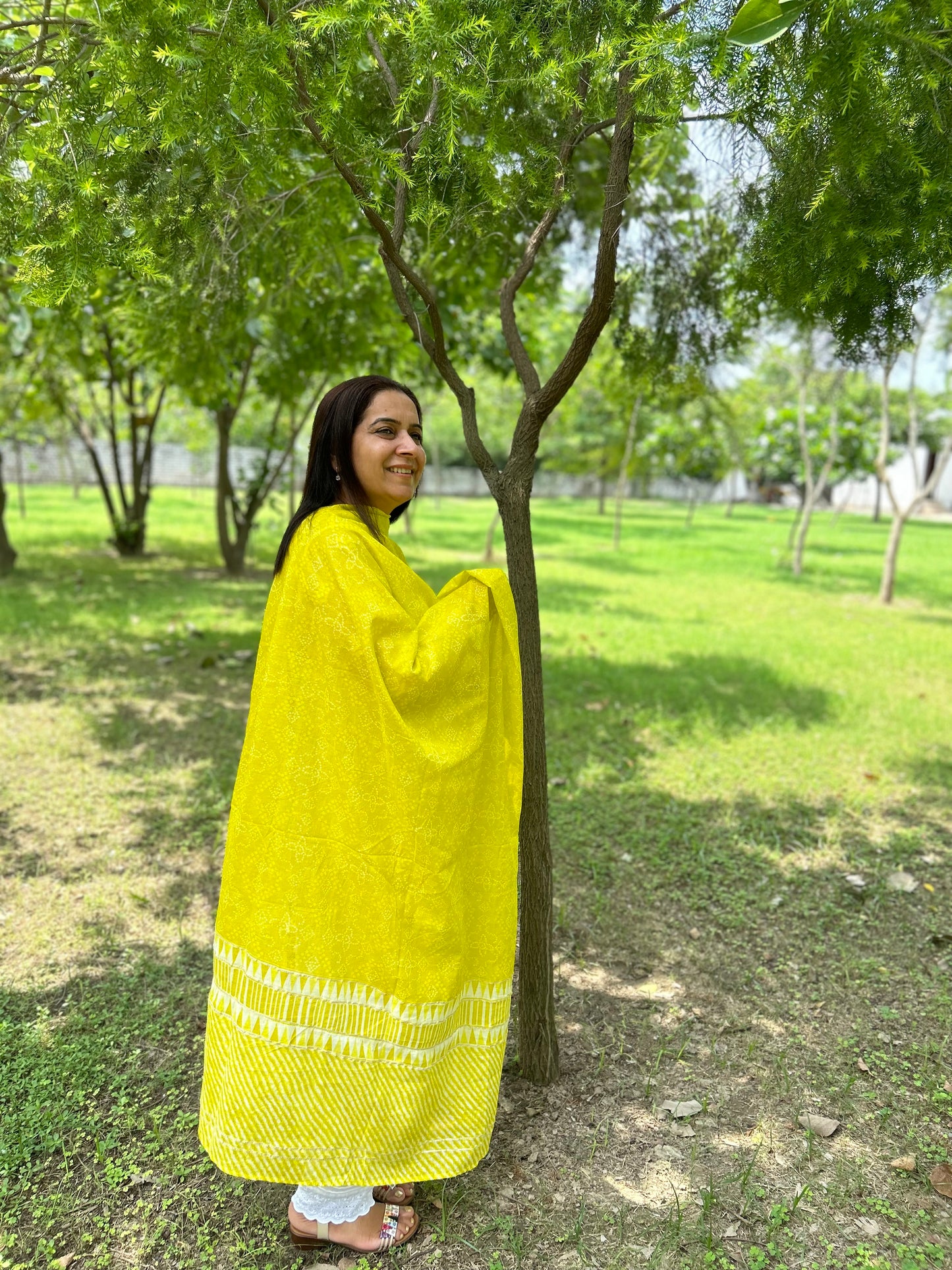 Grey Ikat Dupatta