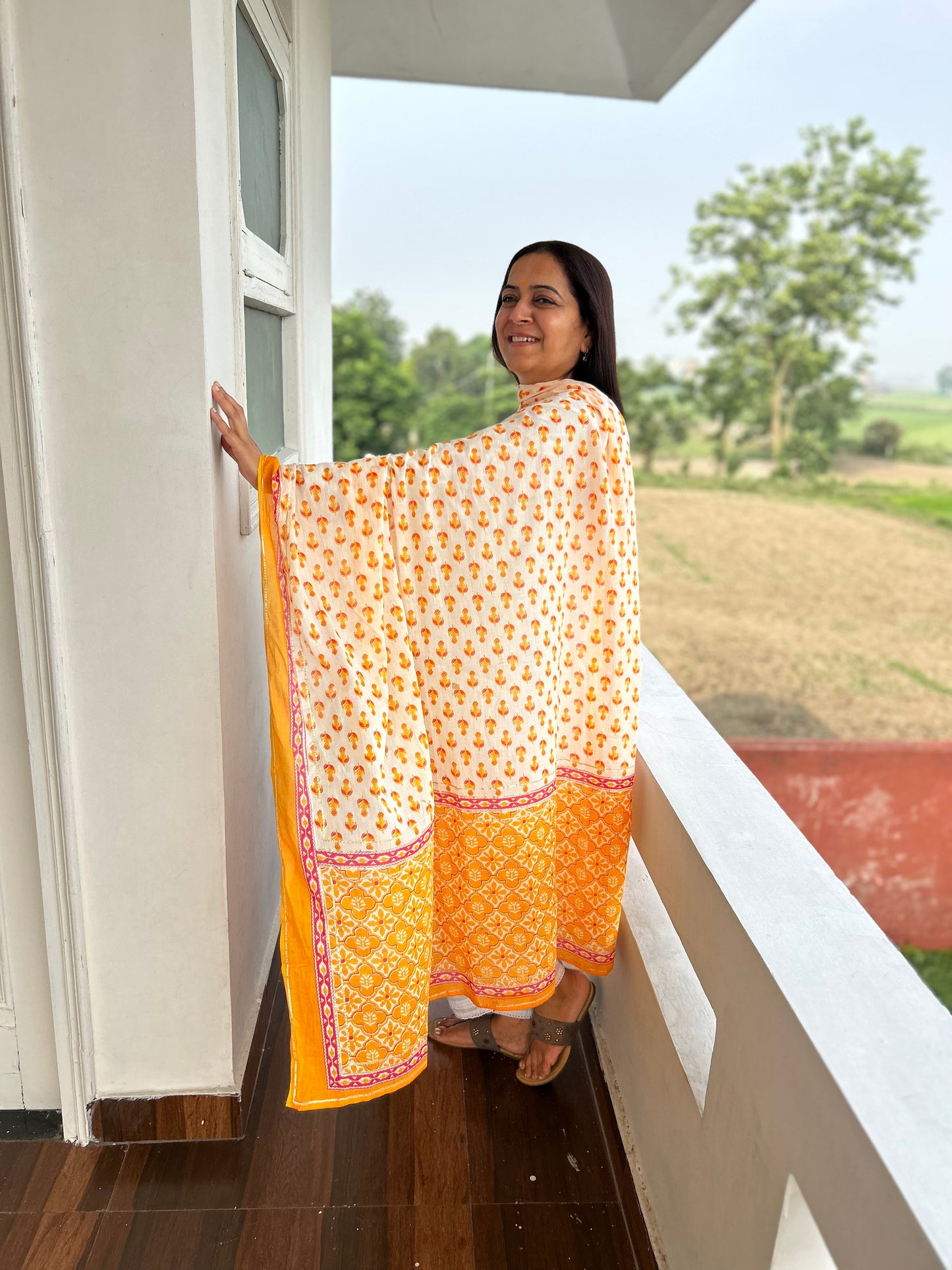 Light Olive Ikat Dupatta