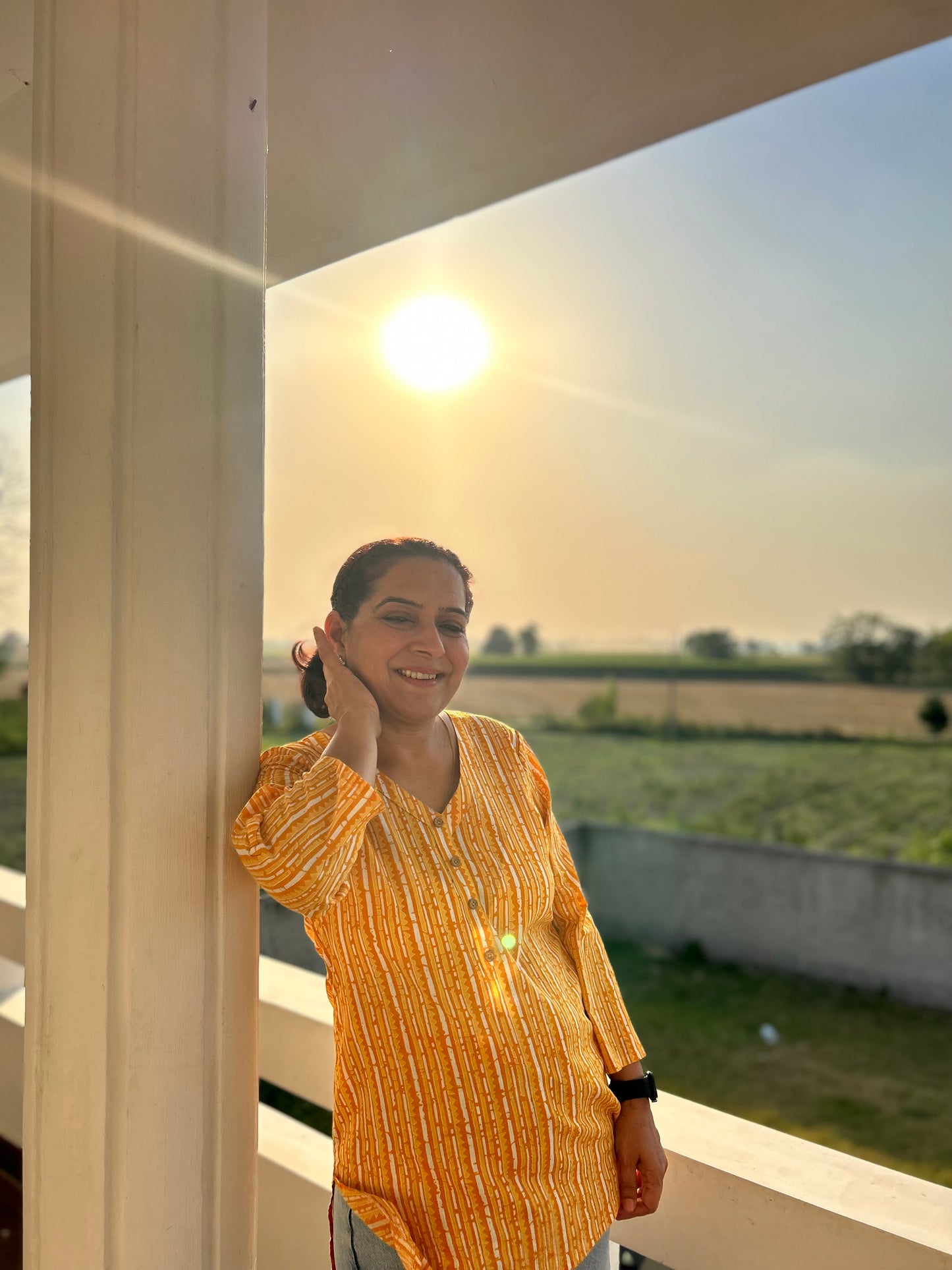 Yellow Printed Kurti