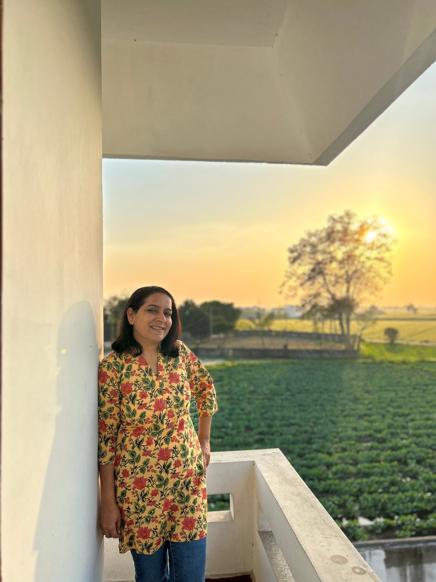 Multi Color Cotton Block Printed Kurti