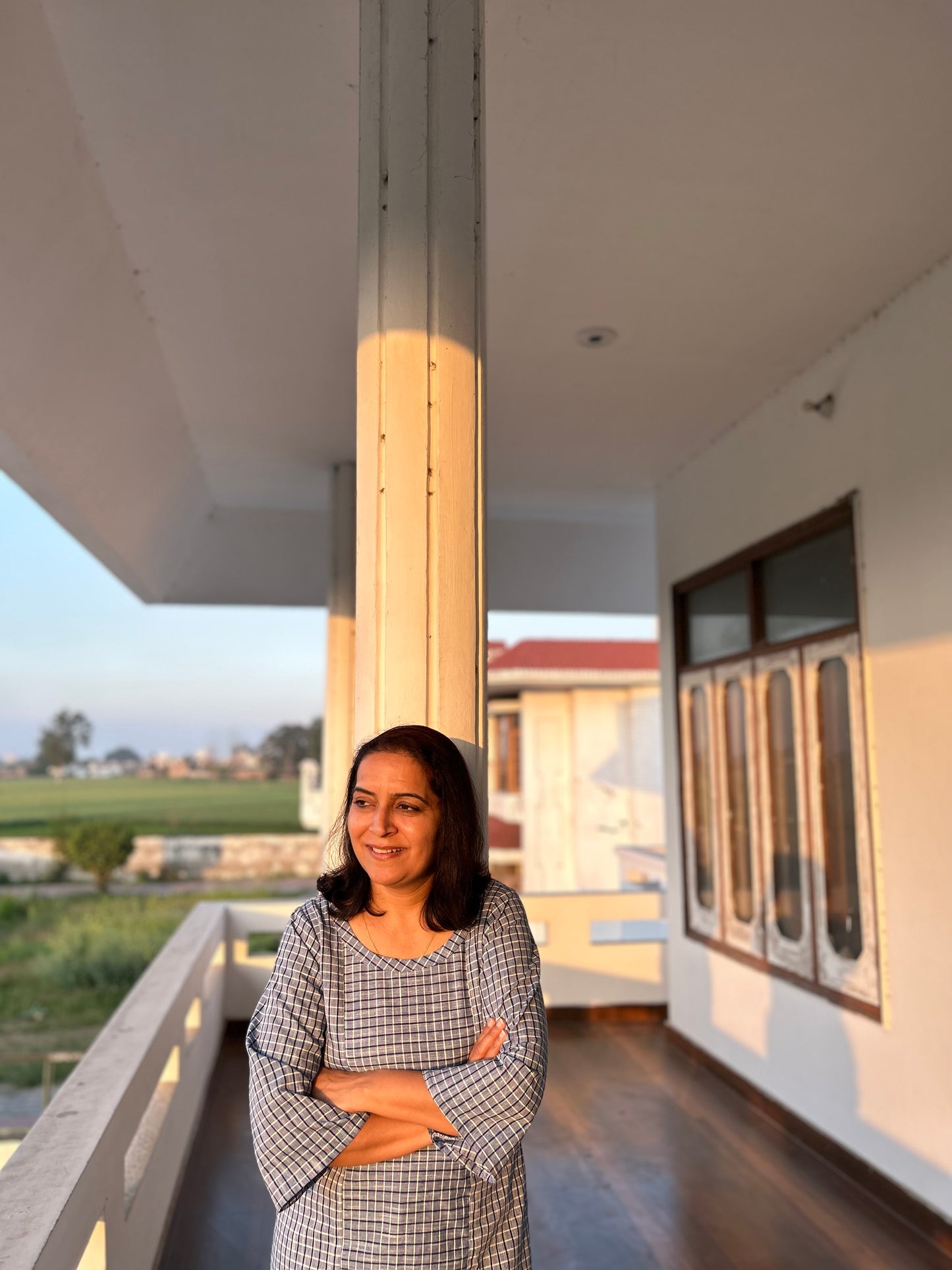 Grey Cotton Khadi Kurti