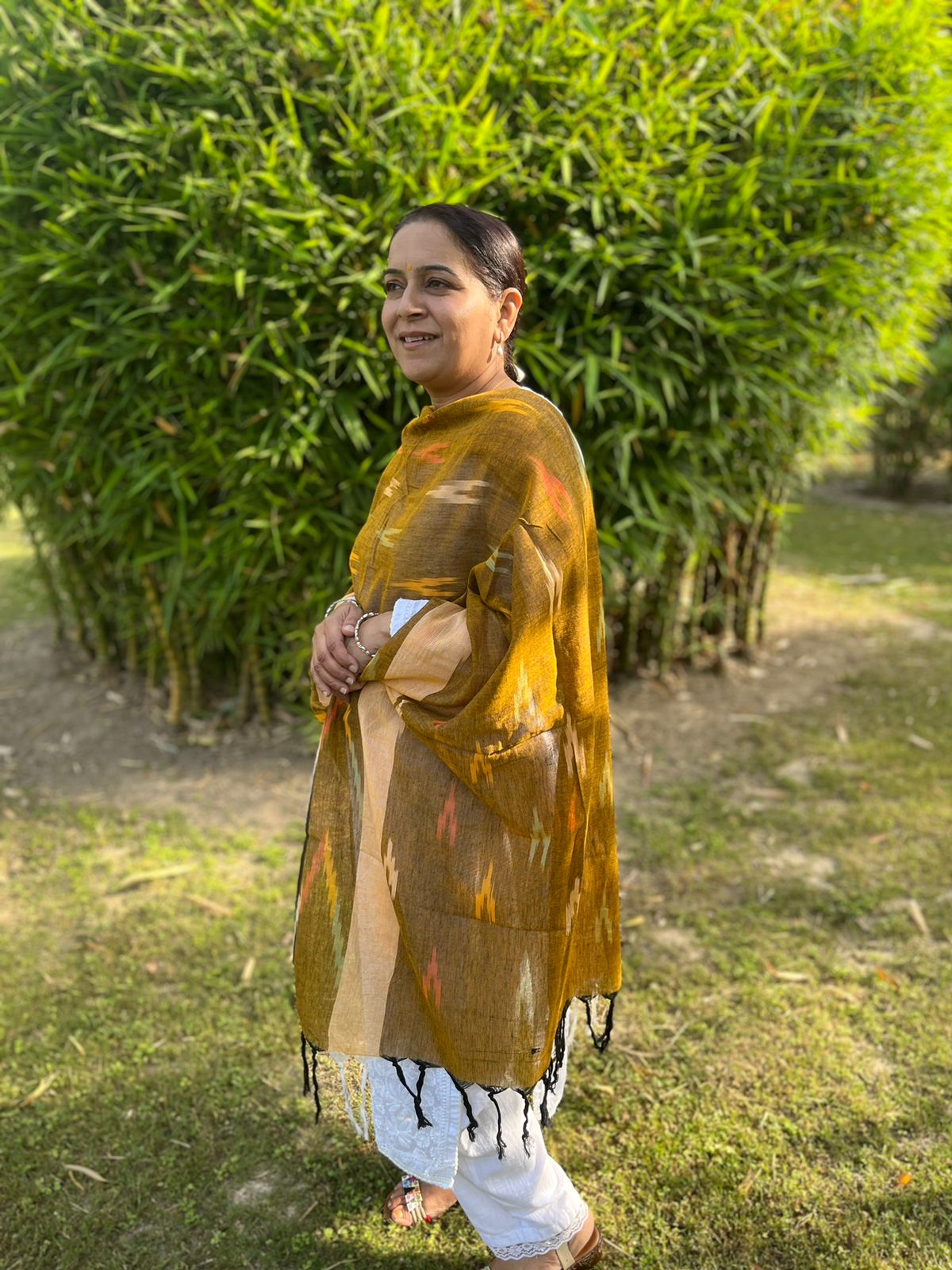 Olive Ikat Dupatta
