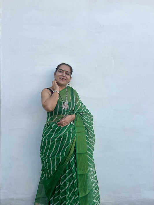 Green Chanderi Sari