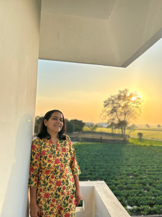 Multi Color Cotton Block Printed Kurti